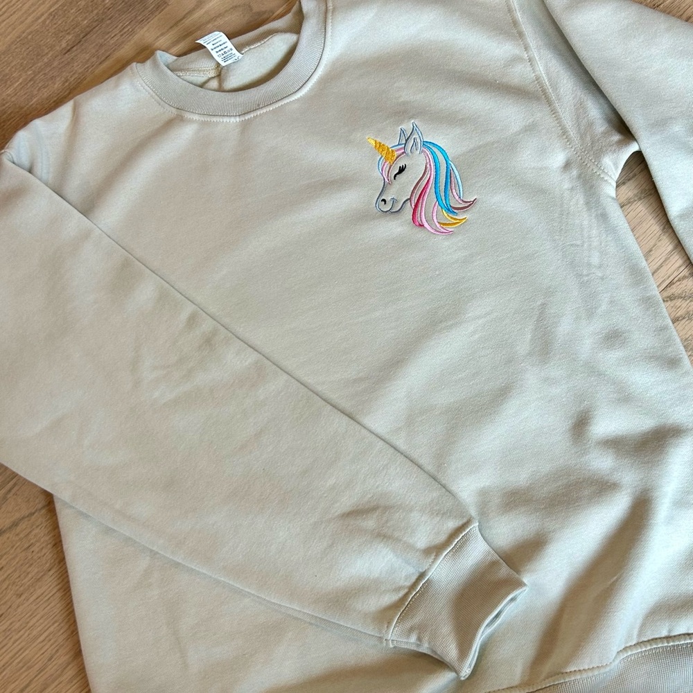 Unicorn Embroidered Sweatshirt, Brand New